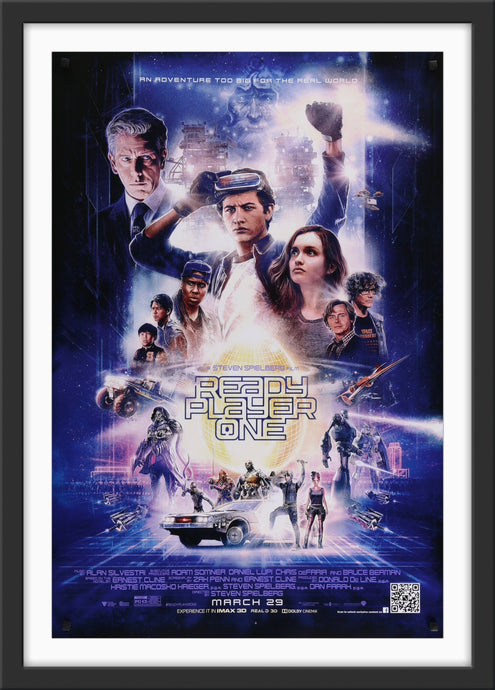 An original movie poster for the film Ready Player One with art by Paul Shipper