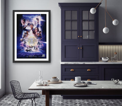 An original movie poster for the film Ready Player One with art by Paul Shipper