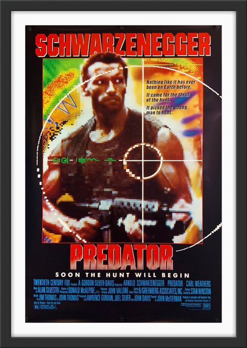 An original movie poster for the Arnold Schwarzenegger film PRedator