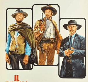 An original Italian locandina movie poster for the Spaghetti Western film The Good The Bad and The Ugly