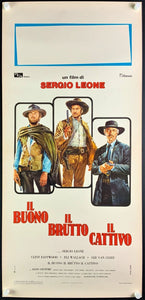 An original Italian locandina movie poster for the Spaghetti Western film The Good The Bad and The Ugly