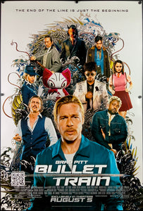 An original movie poster for the Brad Pitt film Bullet Train