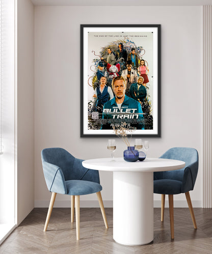 An original movie poster for the Brad Pitt film Bullet Train