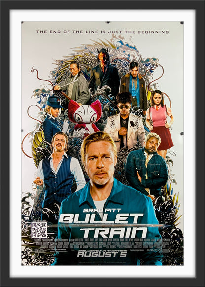 An original movie poster for the Brad Pitt film Bullet Train