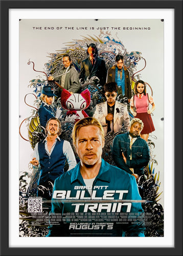 An original movie poster for the Brad Pitt film Bullet Train