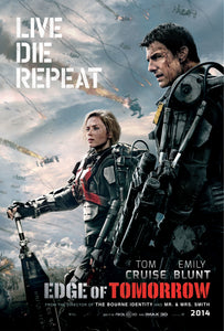 An original movie poster for the film Edge of Tomorrow / Live Die Repeat