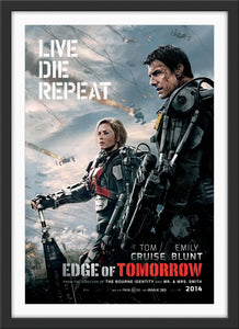 An original movie poster for the film Edge of Tomorrow / Live Die Repeat