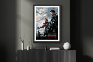 An original movie poster for the film Edge of Tomorrow / Live Die Repeat