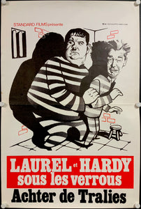 An original Belgian poster for the Laurel and Hardy film Pardon Us