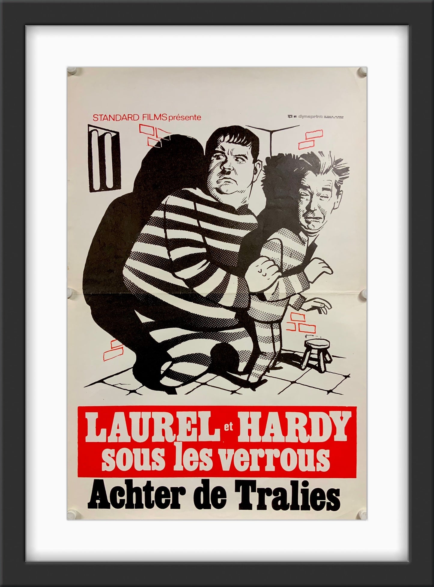 An original Belgian poster for the Laurel and Hardy film Pardon Us