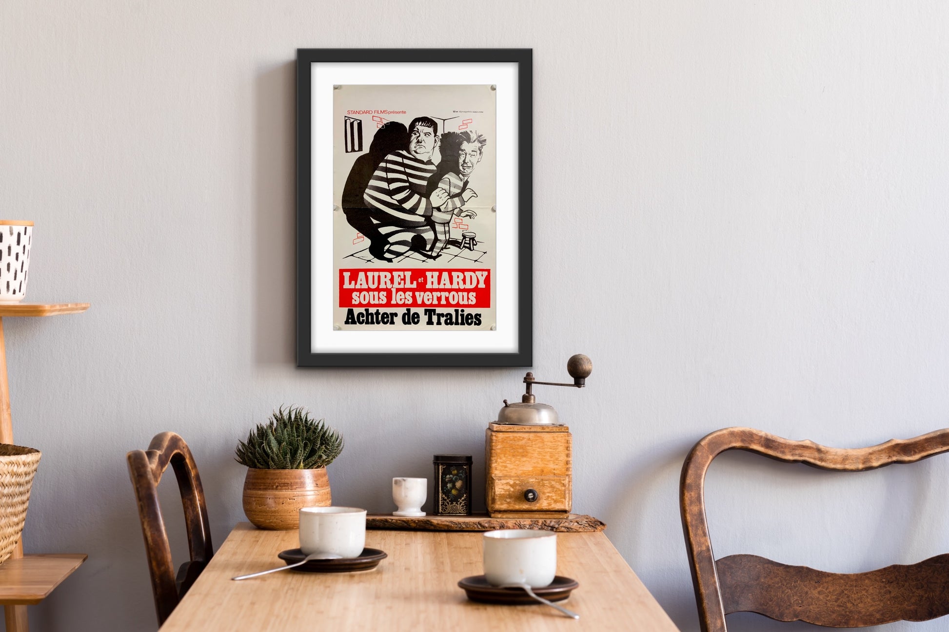 An original Belgian poster for the Laurel and Hardy film Pardon Us