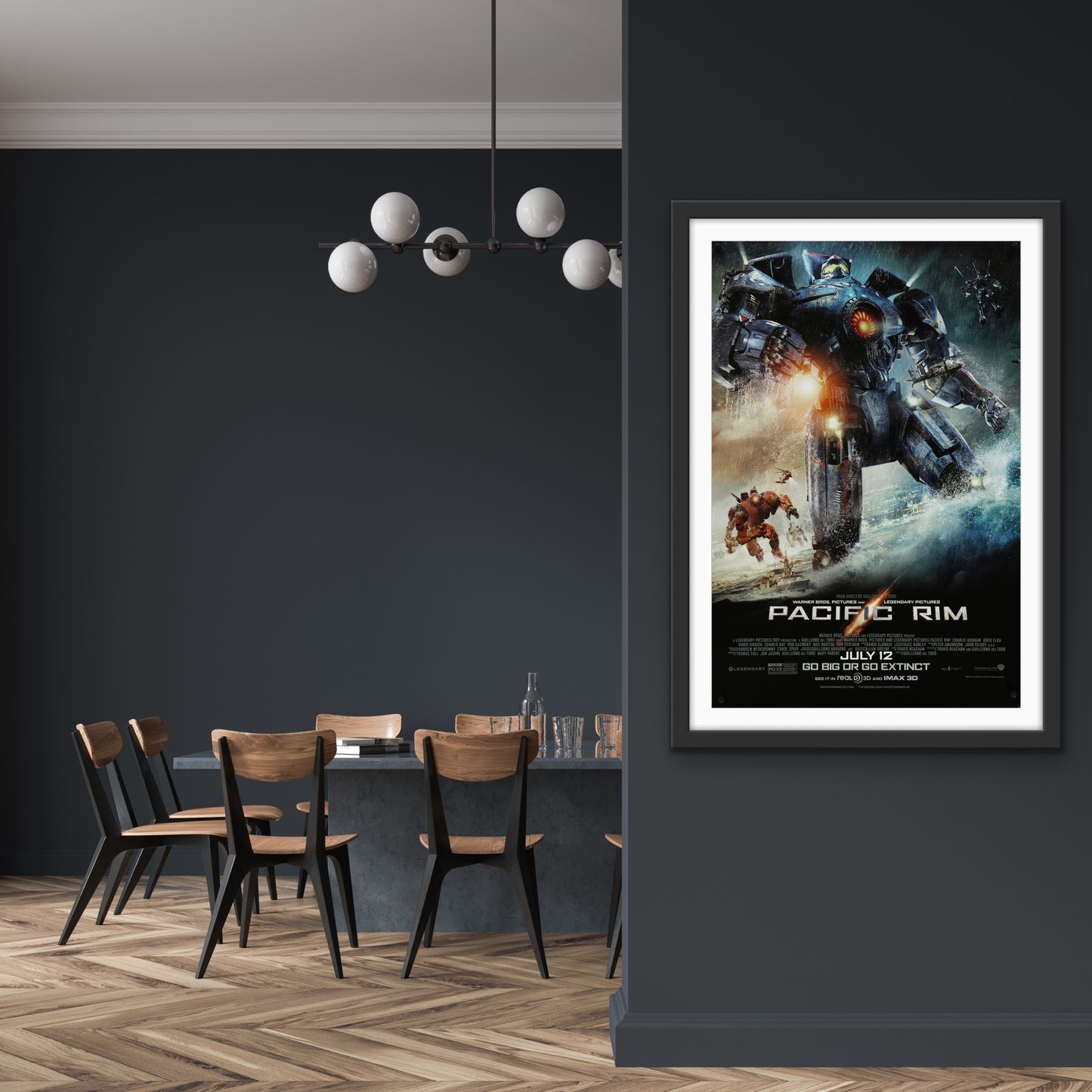 An original movie poster for the film Pacific Rim
