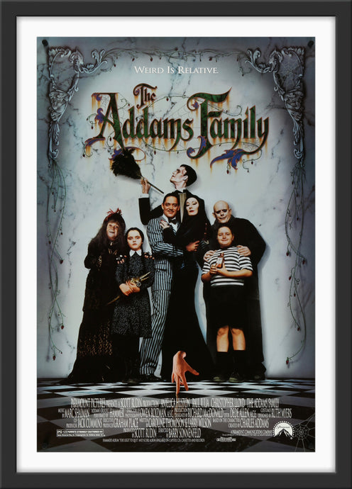 An original movie poster for the film The Addams Family