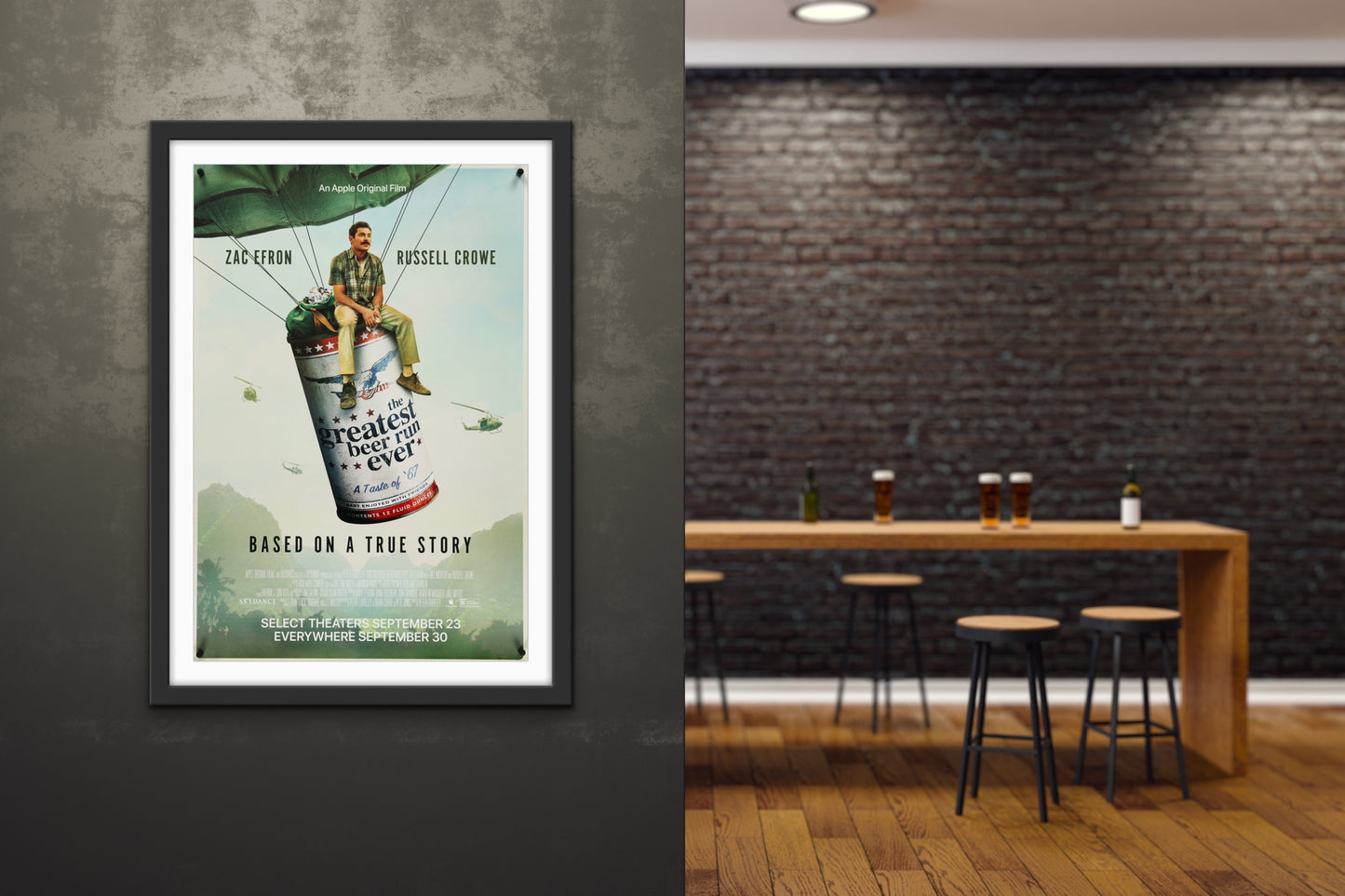 An original movie poster for the film The greatest Beer Run Ever