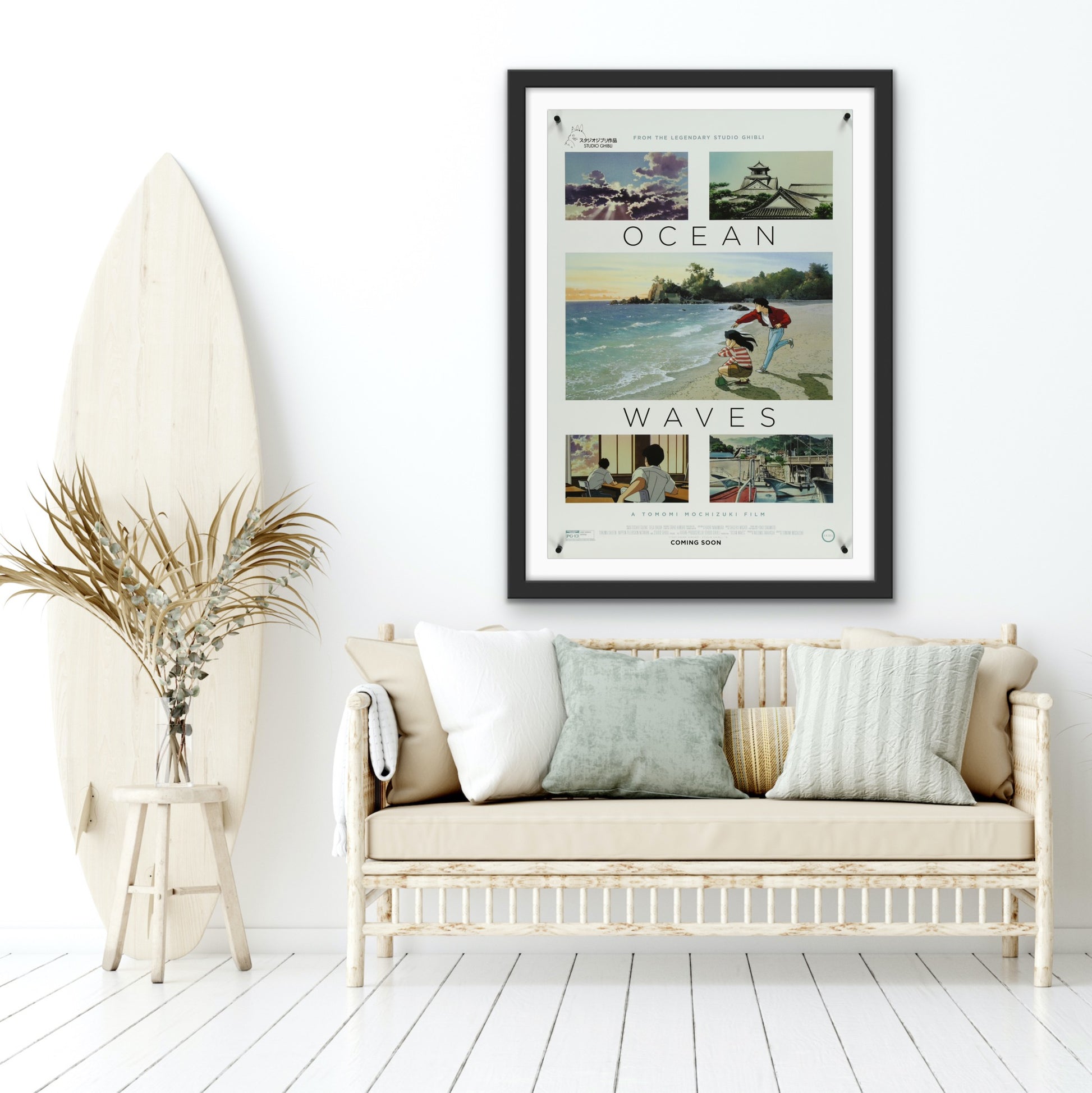 An original movie poster for the Studio Ghibli film Ocean Waves