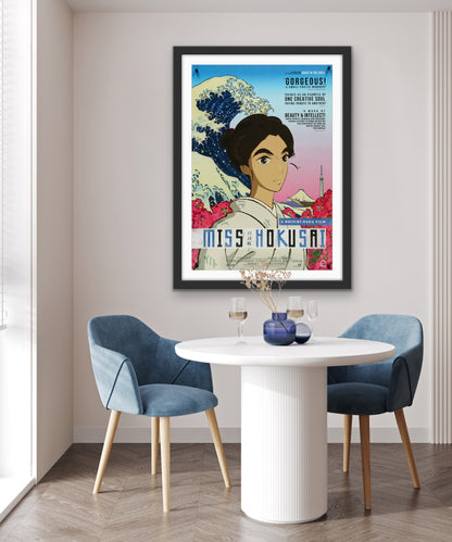 An original movie poster for the Japanese anime film Miss Hokusai