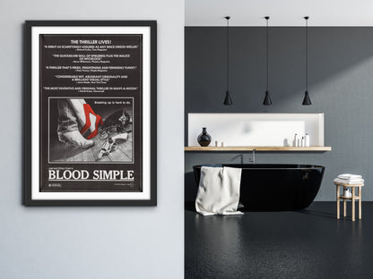 An original movie poster for the Coen Brothers' film Blood Simple