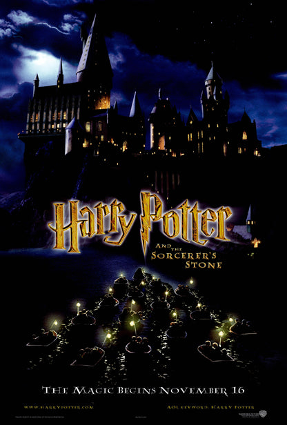 An original movie poster for the film Harry Potter and the Philosopher's Stone