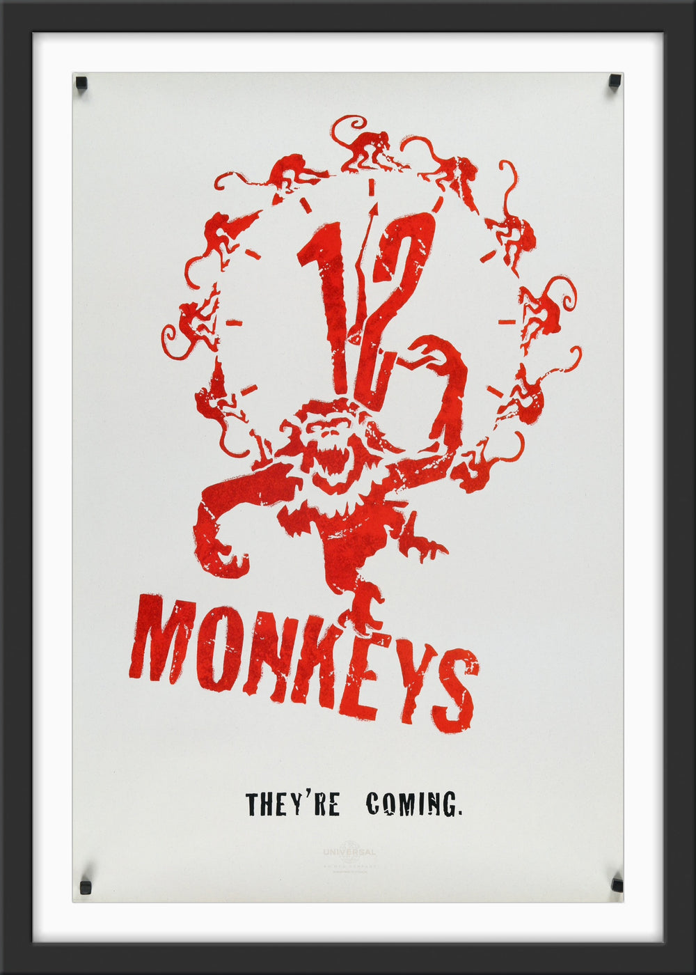 An original movie poster for the Terry Gilliam film 12 Monkeys