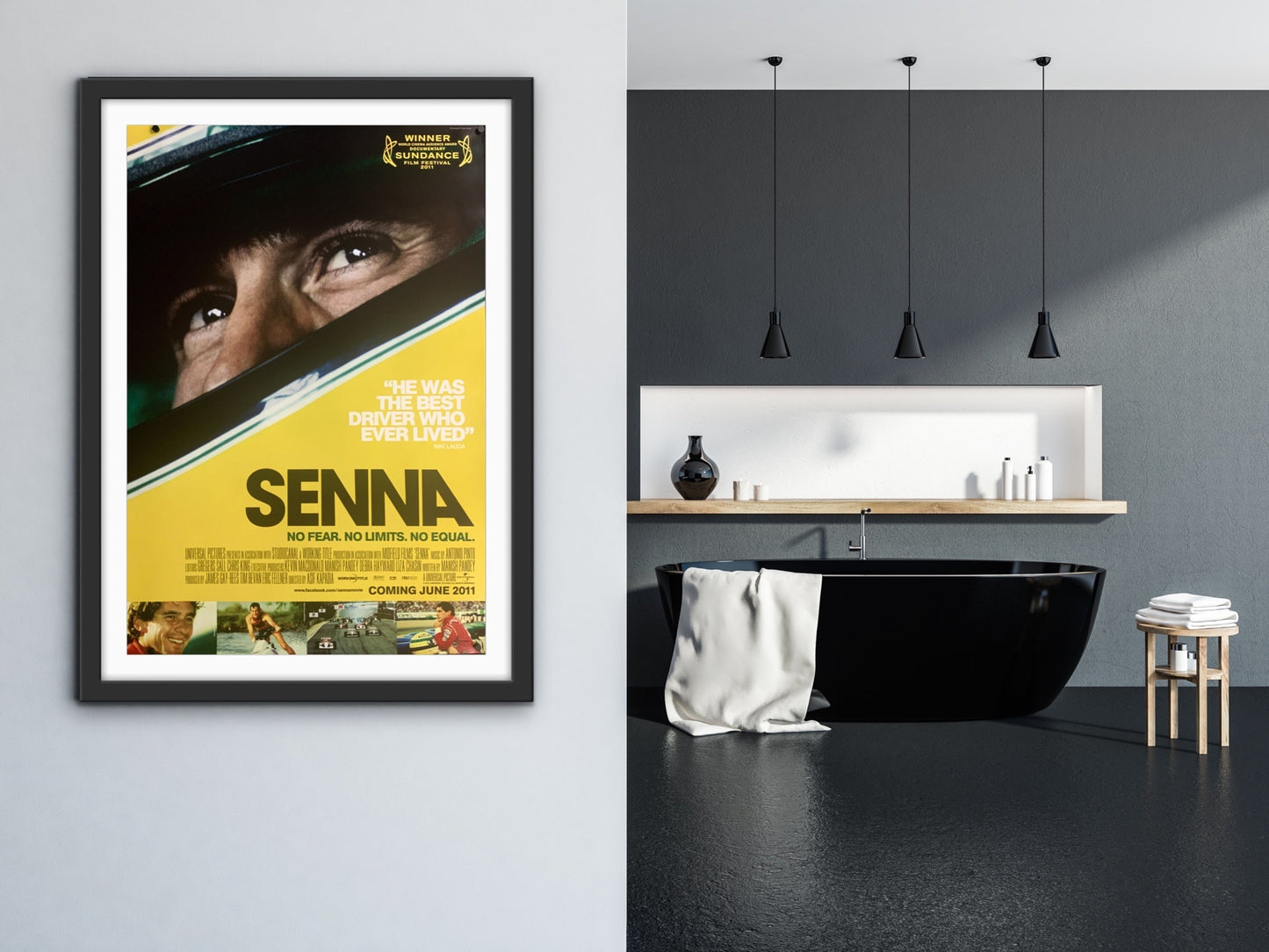 An original movie poster for the film Senna
