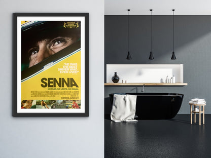 An original movie poster for the film Senna