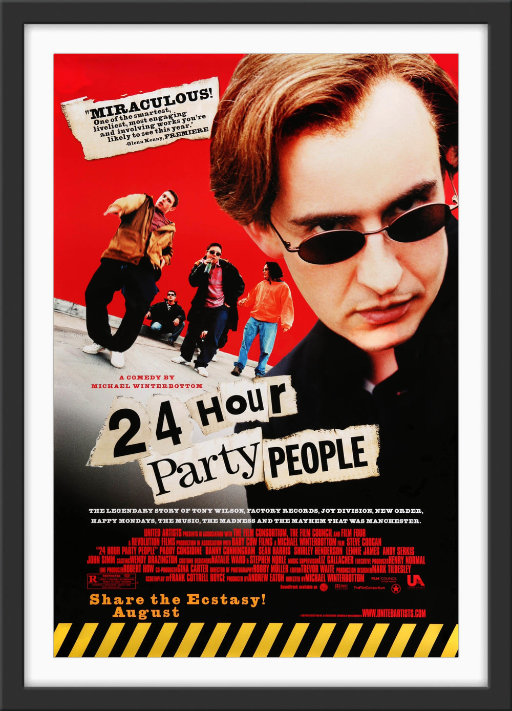 An original movie poster for the film 24 Hour Party People