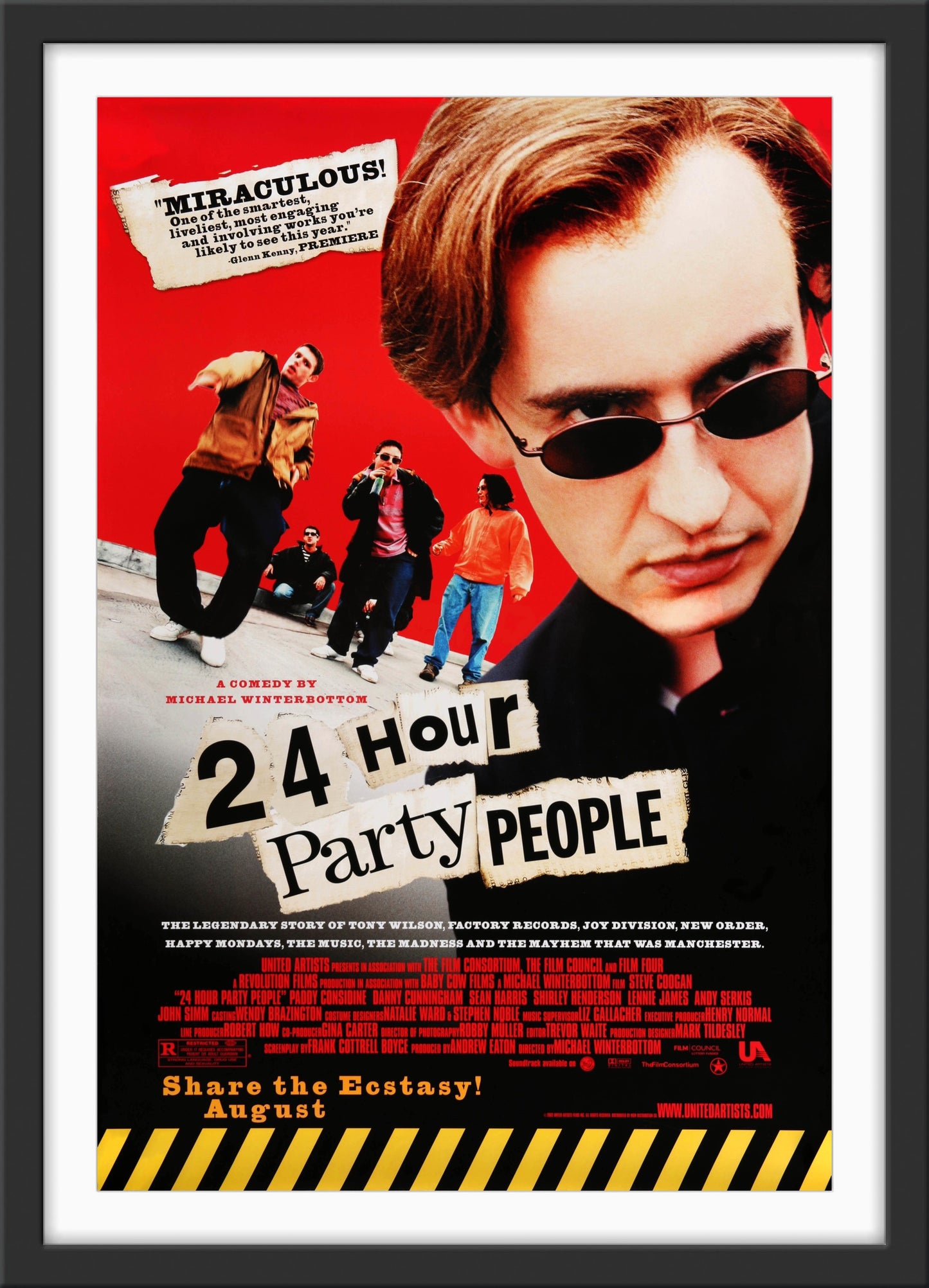 An original movie poster for the film 24 Hour Party People