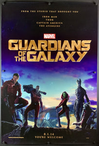 An original movie poster for the Marvel film Guardians of the Galaxy.