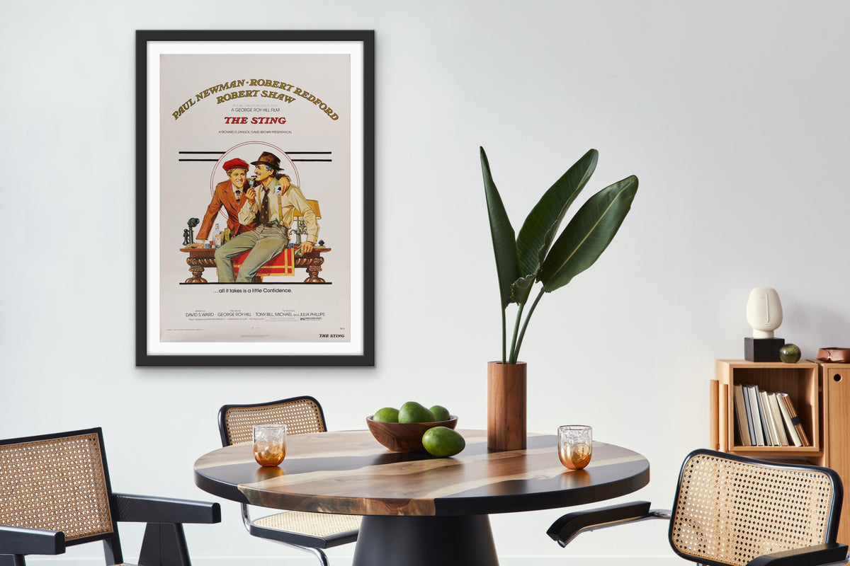 An original movie poster with art by Richard Amsel for the film The Sting