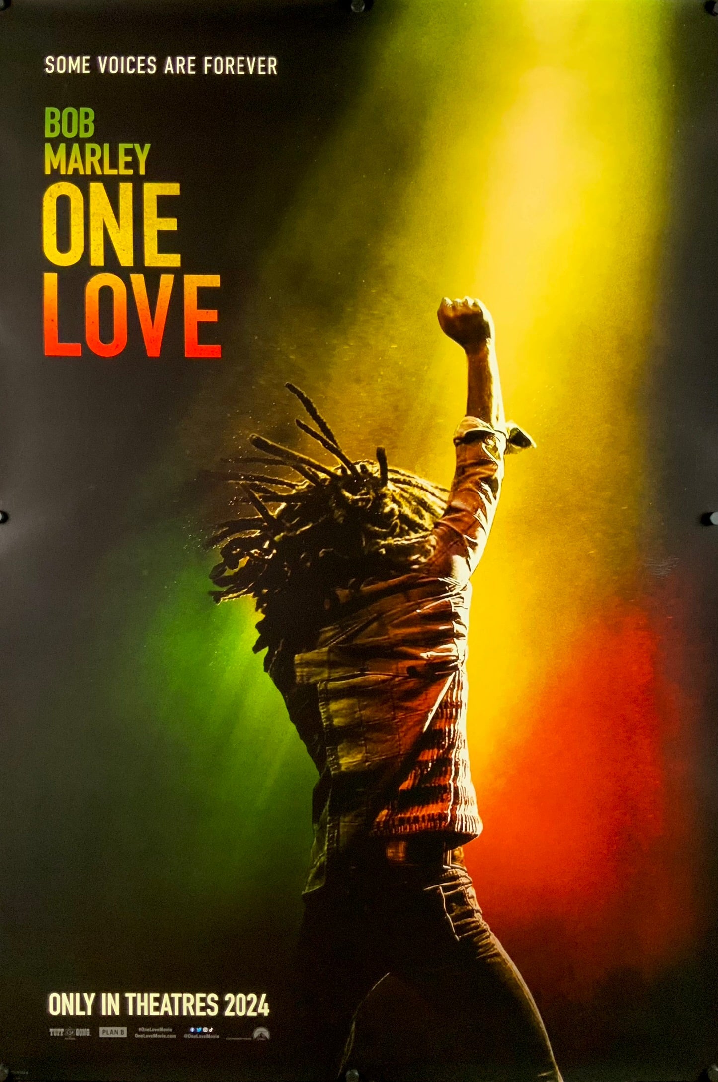 An original movie poster for the film Bob Marley One Love