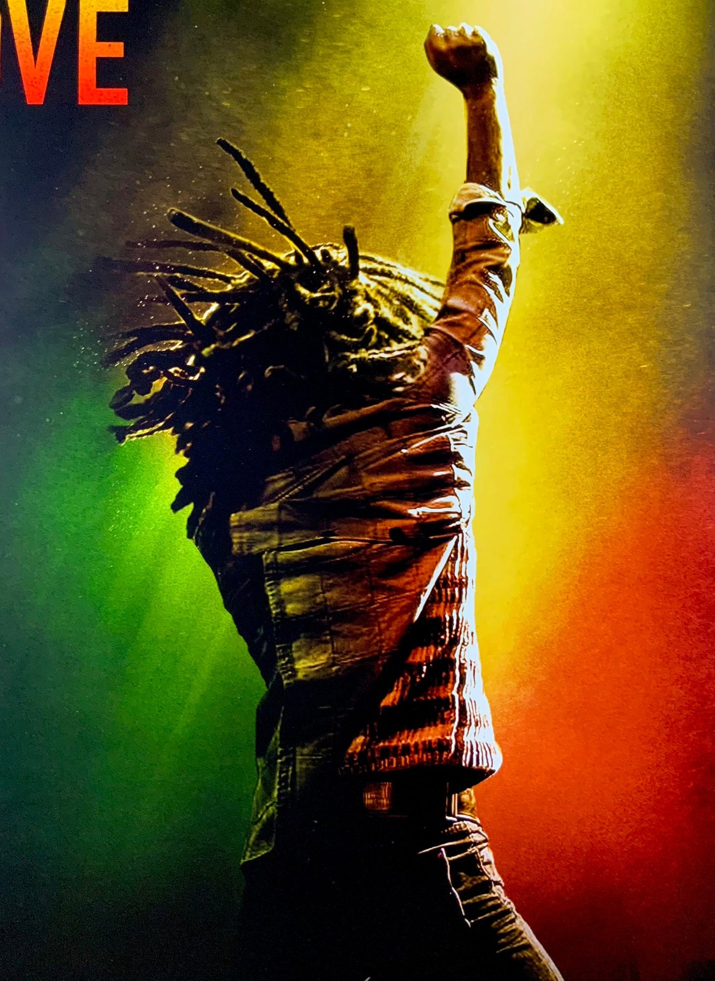 An original movie poster for the film Bob Marley One Love