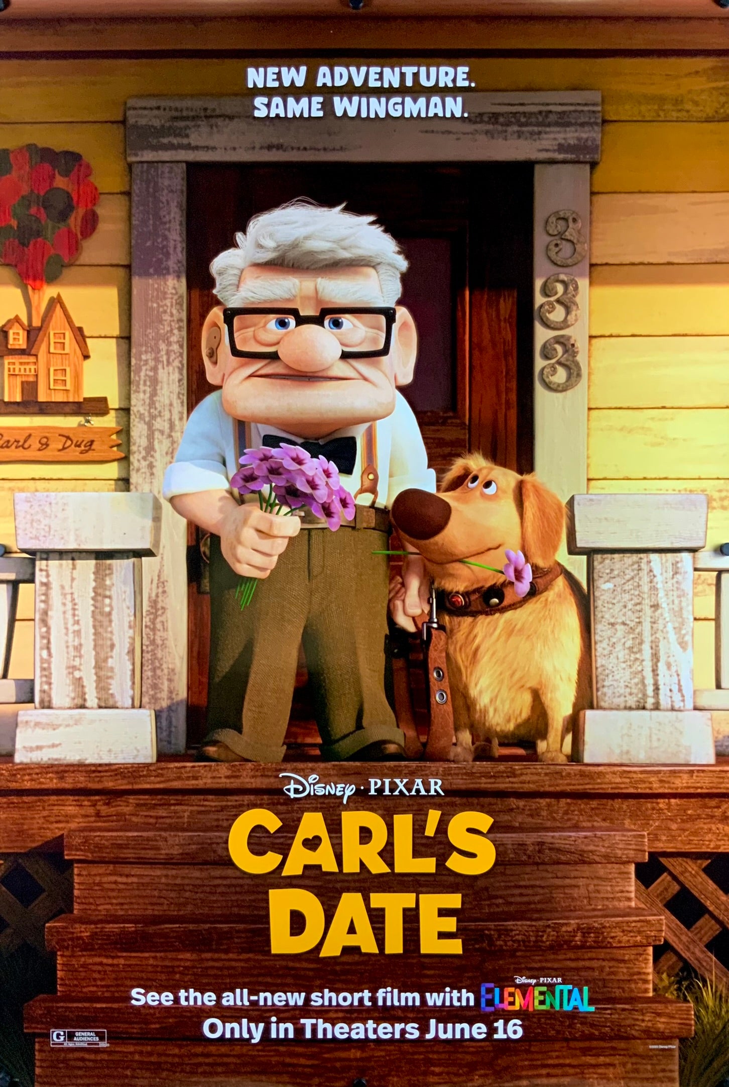 An original movie poster for the Disney and Pixar short film Carl's Date, based on the character created for the film UP