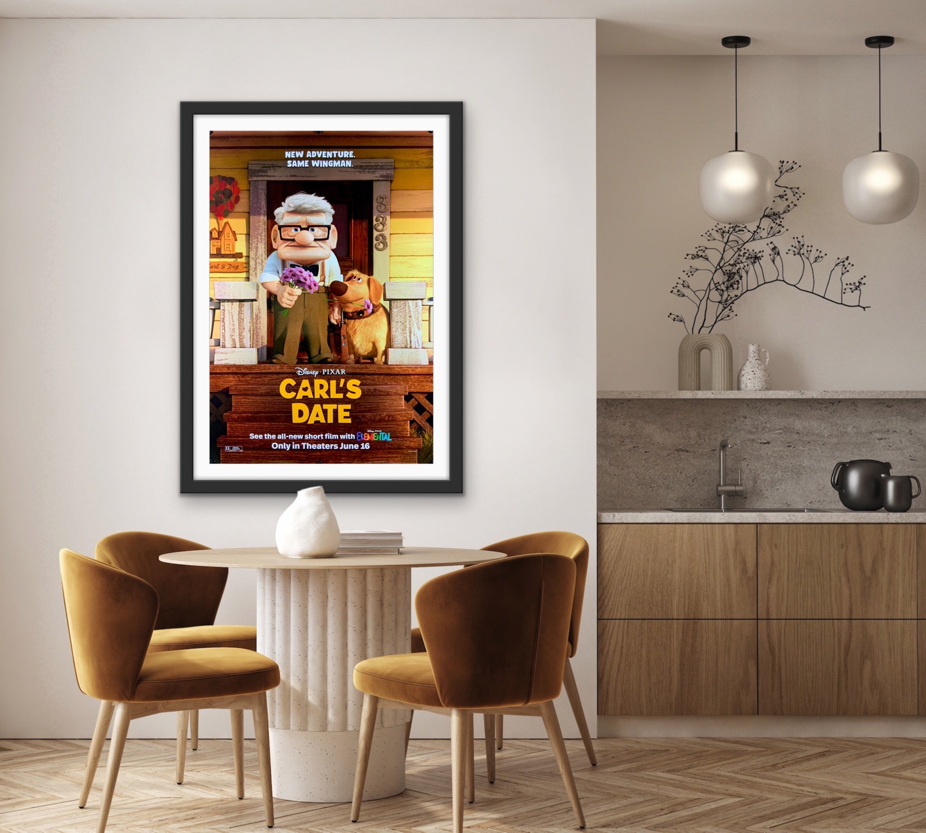 An original movie poster for the Disney and Pixar short film Carl's Date, based on the character created for the film UP
