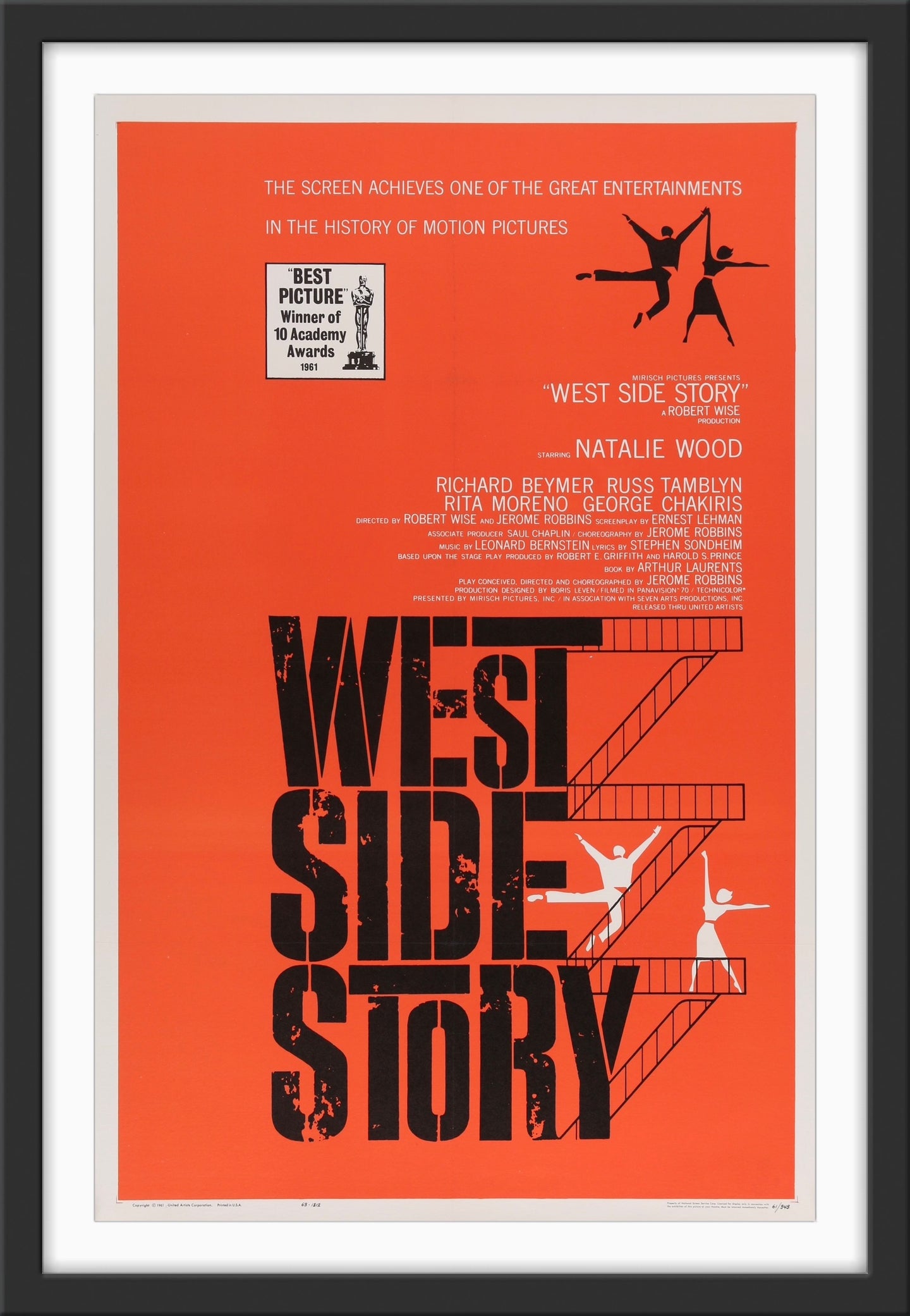 An original movie poster for the film West Side Story