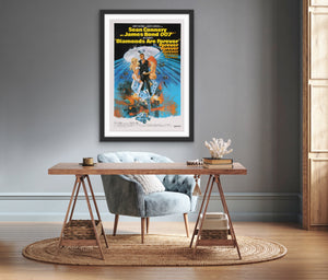 An original movie poster for the James Bond film Diamonds Are Forever