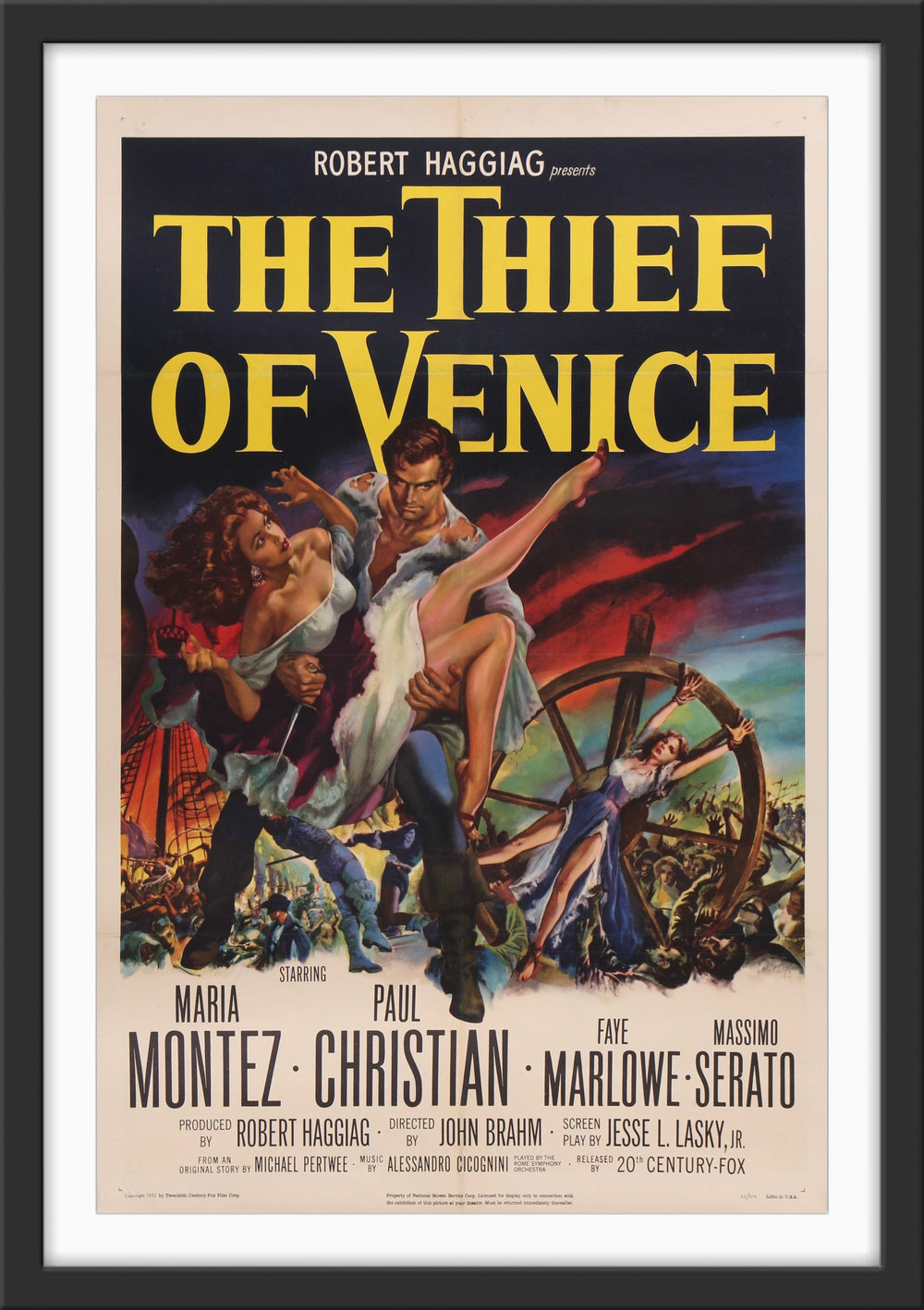 An original movie poster for the film The Thief of Venice