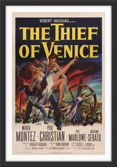 An original movie poster for the film The Thief of Venice