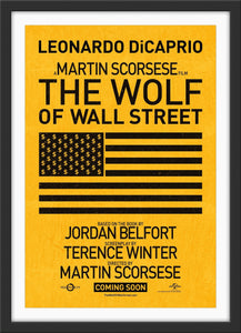 An original teaser movie poster for the film The Wolf of Wall Street