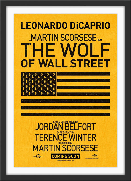 An original teaser movie poster for the film The Wolf of Wall Street