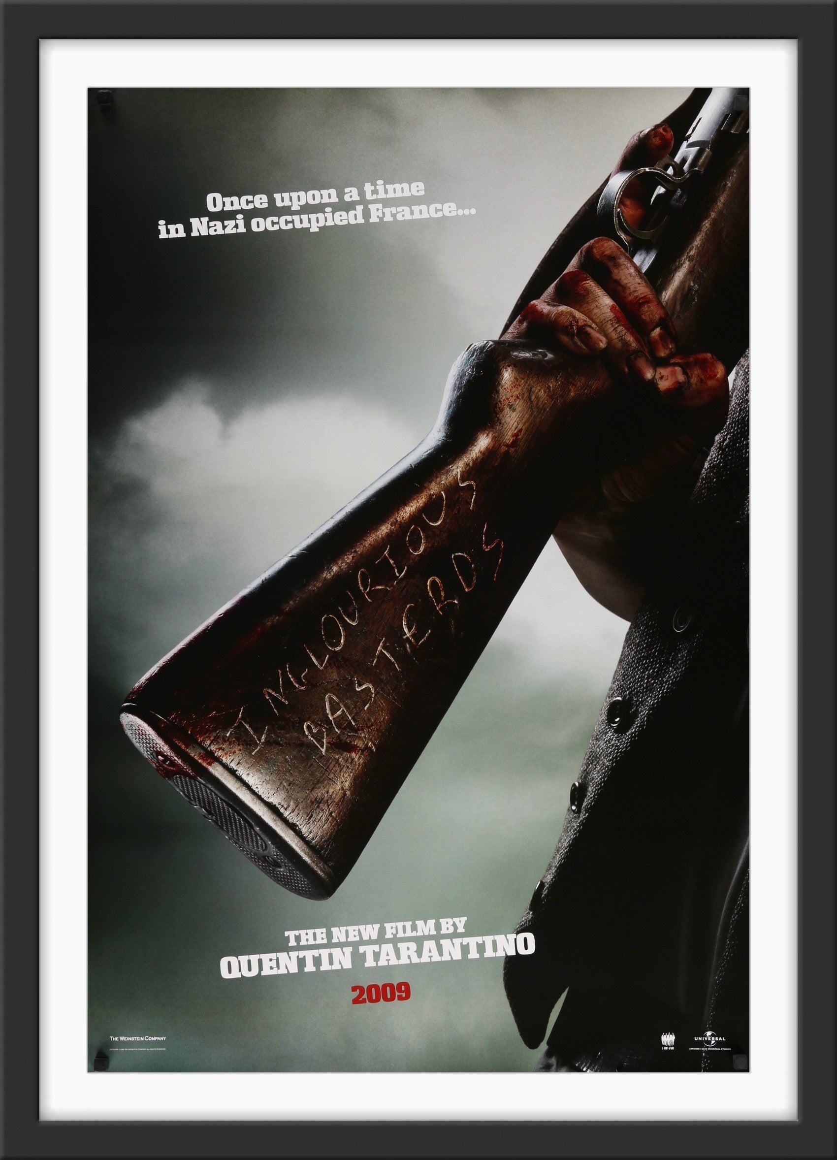 An original movie poster for the Quentin Tarantino film Inglourious Basterds