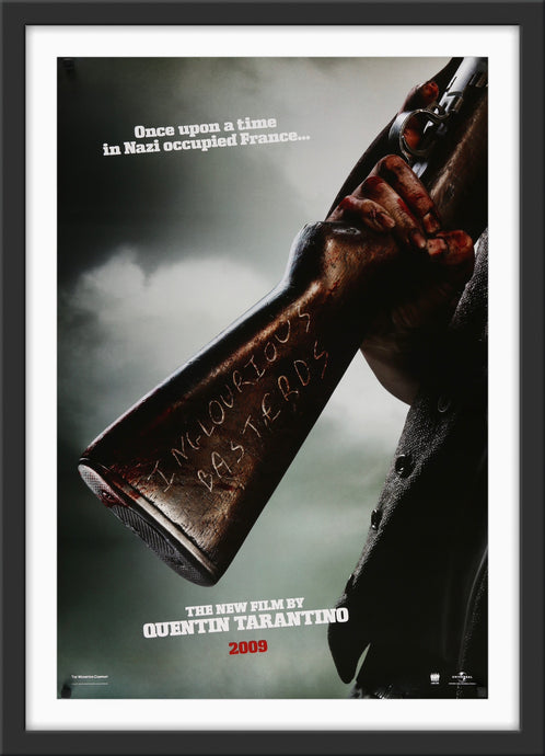 An original movie poster for the Quentin Tarantino film Inglourious Basterds