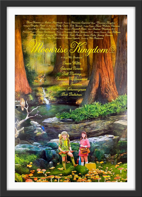 An original movie poster for the Wes Anderson film Moonrise Knogdom