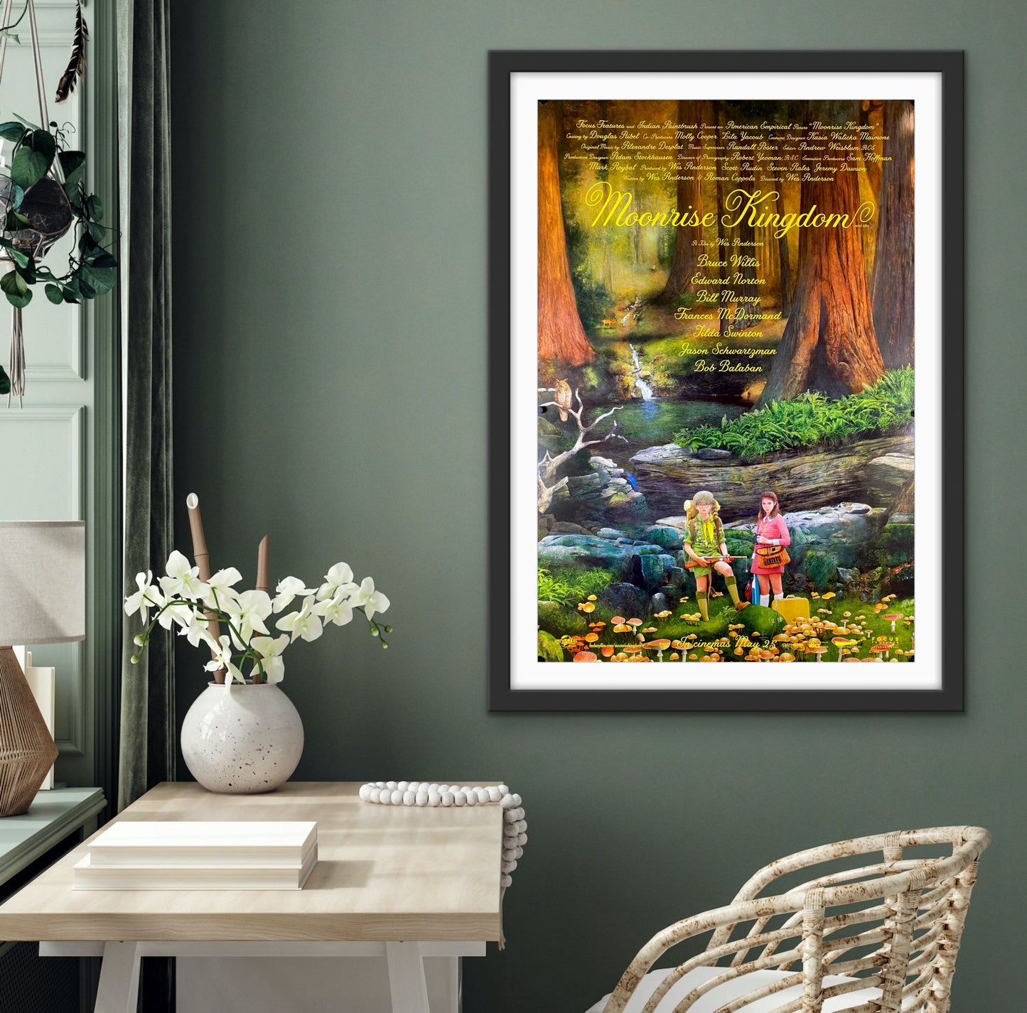 An original movie poster for the Wes Anderson film Moonrise Knogdom
