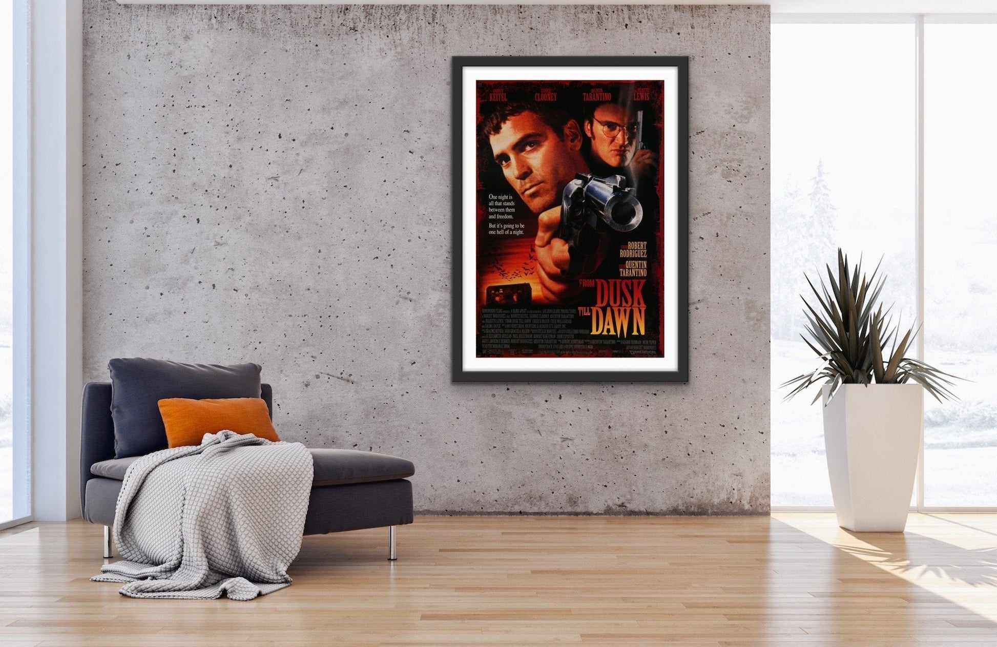 An original movie poster for the film From Dusk Till Dawn