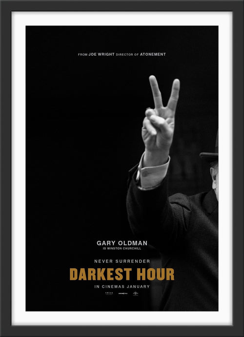 An original movie poster for the Winston Churchill biographical film Darkest Hour