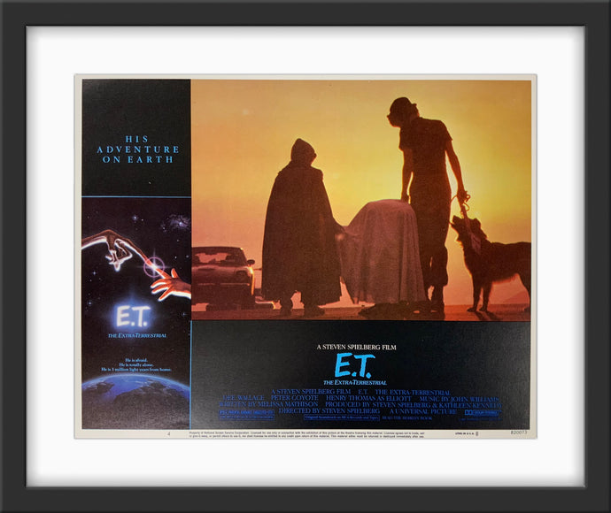 An original lobby card for the Steven Spielberg film E.T. The Extra Terrestrial