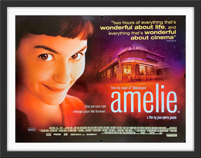 An original UK quad movie poster for the film Amelie
