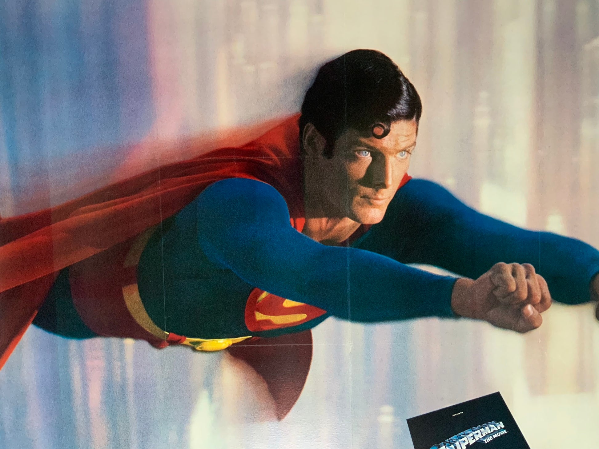 An original movie poster for the 1978 film Superman