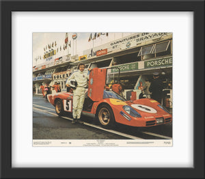 An original 8x10 lobby card of Steve McQueen for the film Le Mans