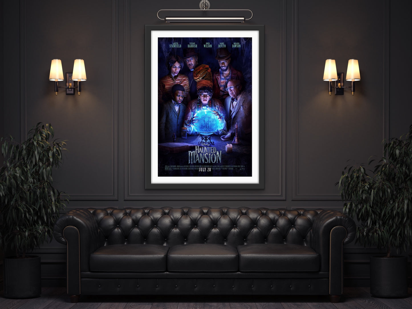 An original movie poster for the Disney 2023 film Haunted Mansion